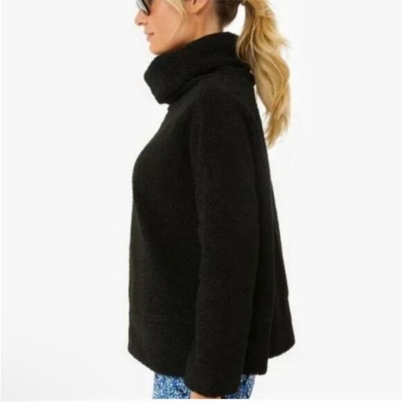 Tuckernuck Rollins Teddy Fleece Funnel Neck Pullover in Black Size M - Picture 3 of 10